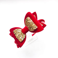 Golden Glow Red Velvet Bow