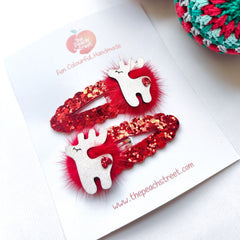 Sparkling Reindeer Snap Clip Set