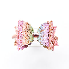 Scalloped Glitter Glam Bow Hairband