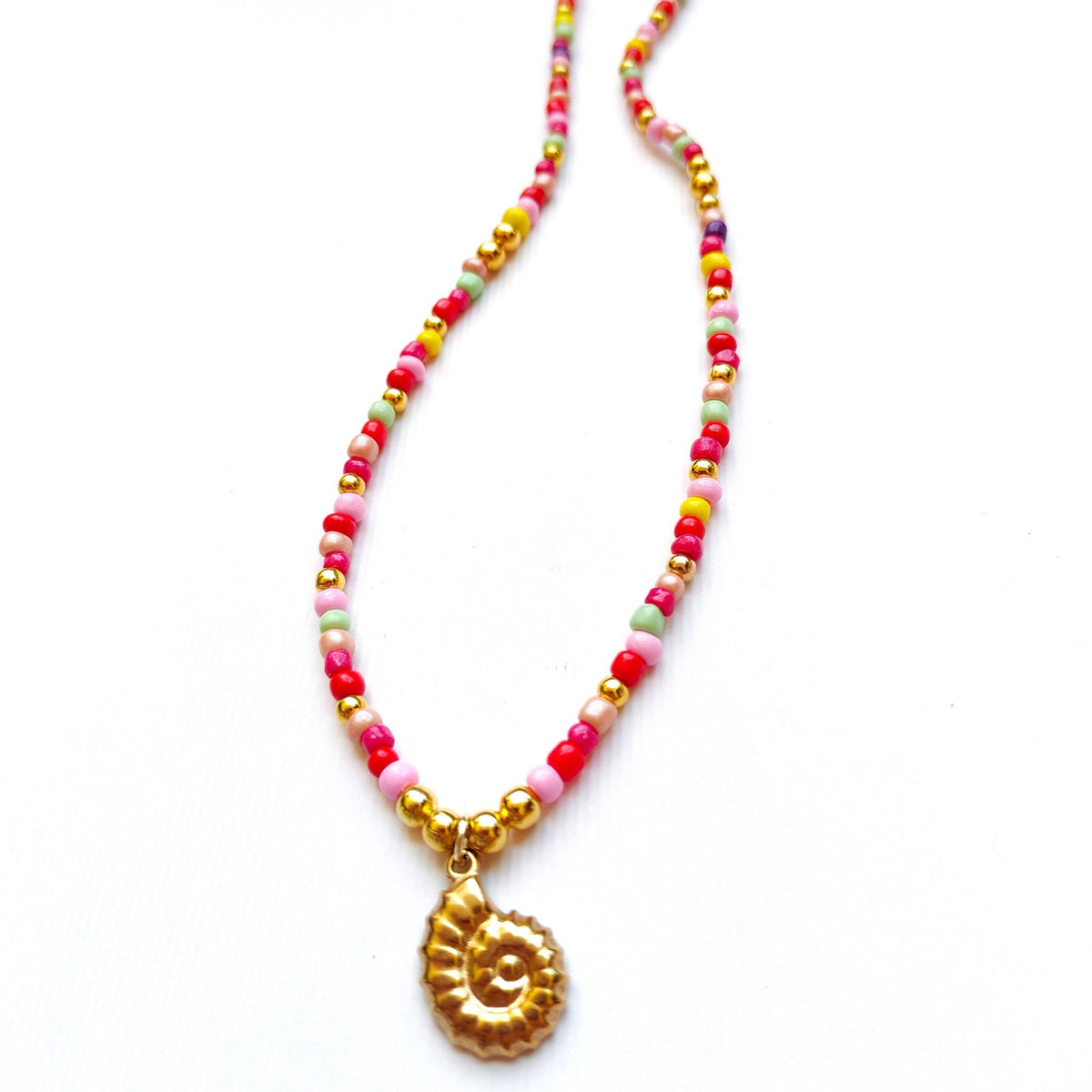 Coral Sunset Shell Choker- Gold Plated