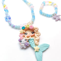 Aqua Dreams Mermaid Necklace & Bracelet Set