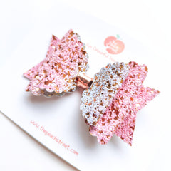 Rose Gold Sprinkle Glitter Bow