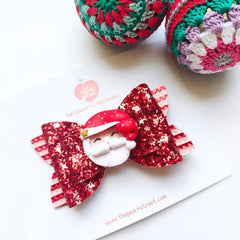 Glittery Santa Bow