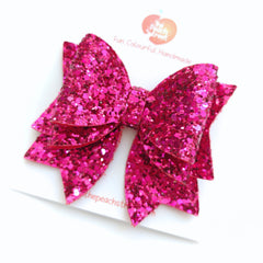 Festive Bow- Glittery Pink