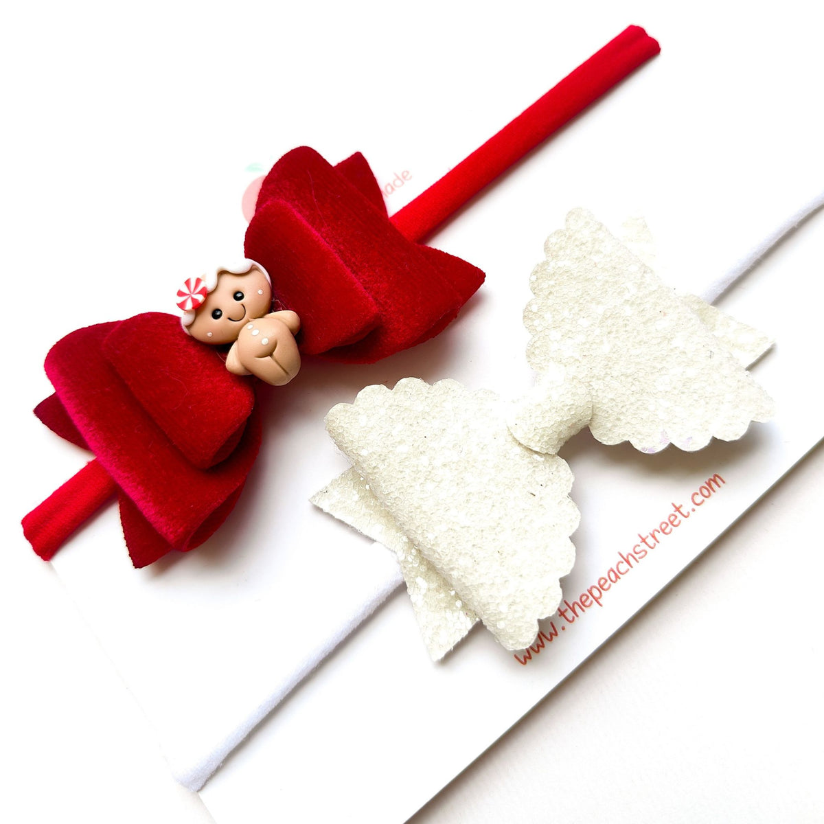 Gingerbread Holiday Baby Headband Set