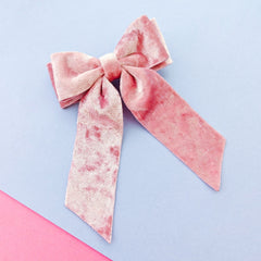 Blush Pink Velvet Bow