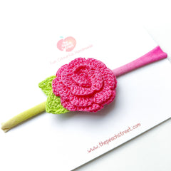 Blooming Rose Crochet Headband