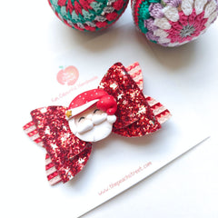 Glittery Santa Bow