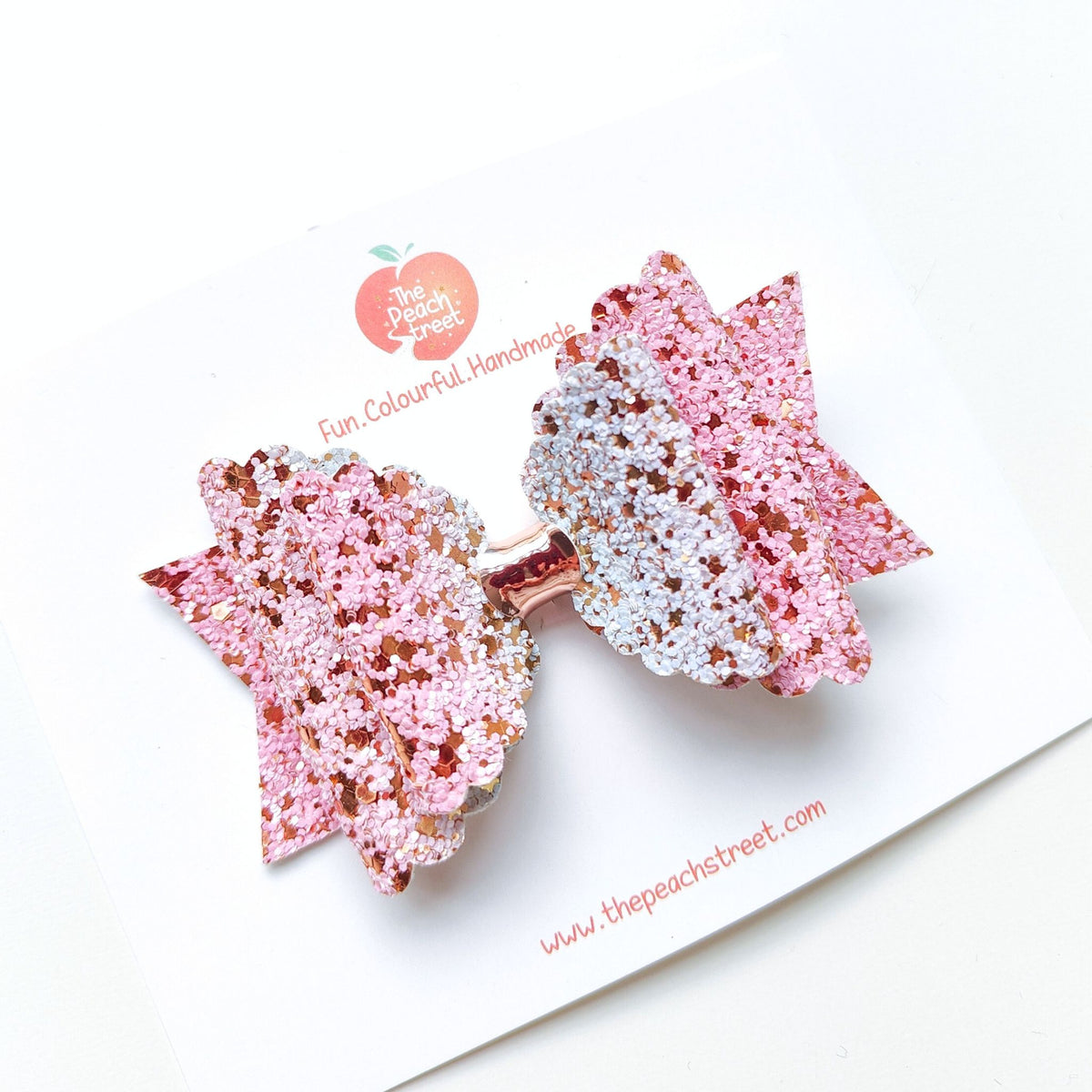 Rose Gold Sprinkle Glitter Bow