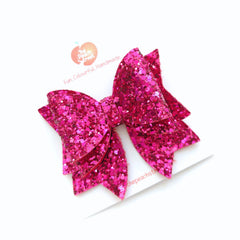 Festive Bow- Glittery Pink