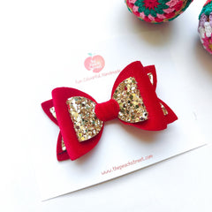 Golden Glow Red Velvet Bow