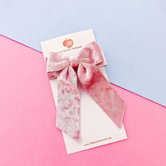 Blush Pink Velvet Bow