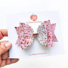 Rose Gold Sprinkle Glitter Bow