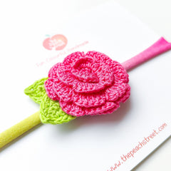 Blooming Rose Crochet Headband