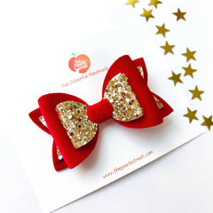 Golden Glow Red Velvet Bow