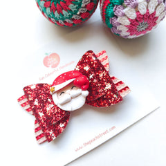 Glittery Santa Bow