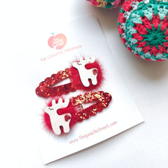 Sparkling Reindeer Snap Clip Set