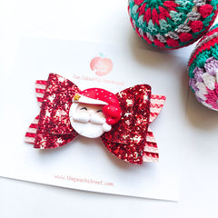 Glittery Santa Bow