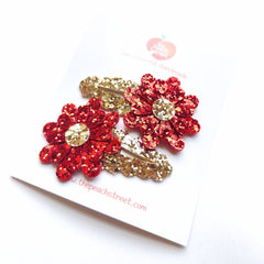 Glittering Daisy Clips