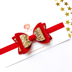 Golden Glow Red Velvet Bow