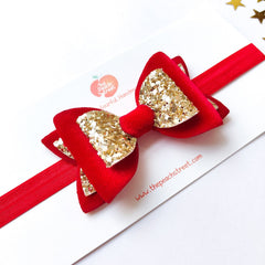 Golden Glow Red Velvet Bow