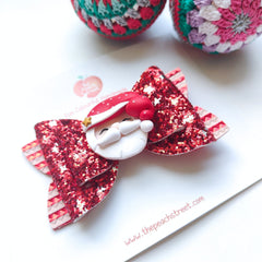 Glittery Santa Bow