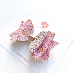 Rose Gold Sprinkle Glitter Bow