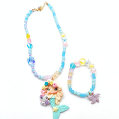 Aqua Dreams Mermaid Necklace & Bracelet Set