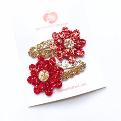 Glittering Daisy Clips