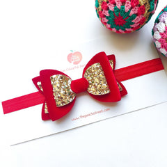 Golden Glow Red Velvet Bow