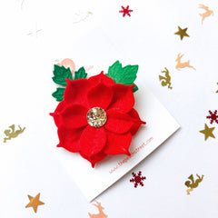 Poinsettia- Clip/Headband/Hairband