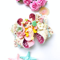 Coral Bloom Mermaid Bow