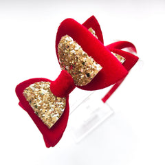 Golden Glow Red Velvet Bow