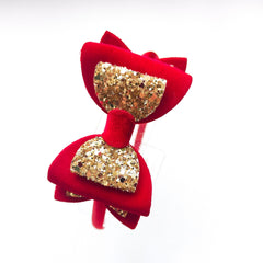 Golden Glow Red Velvet Bow