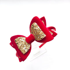 Golden Glow Red Velvet Bow