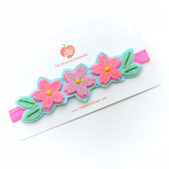 Cherry Blossom Headband- Aqua