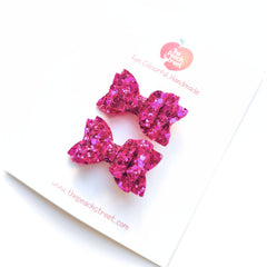 Glittery Pink Micro Bows