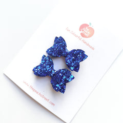 Glittery Blue Micro Bows