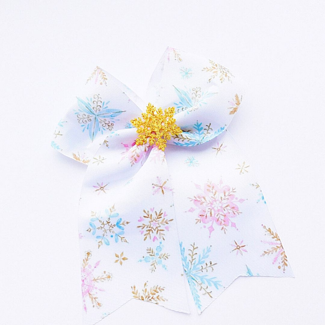 Frozen Snowflake Cheer Bow